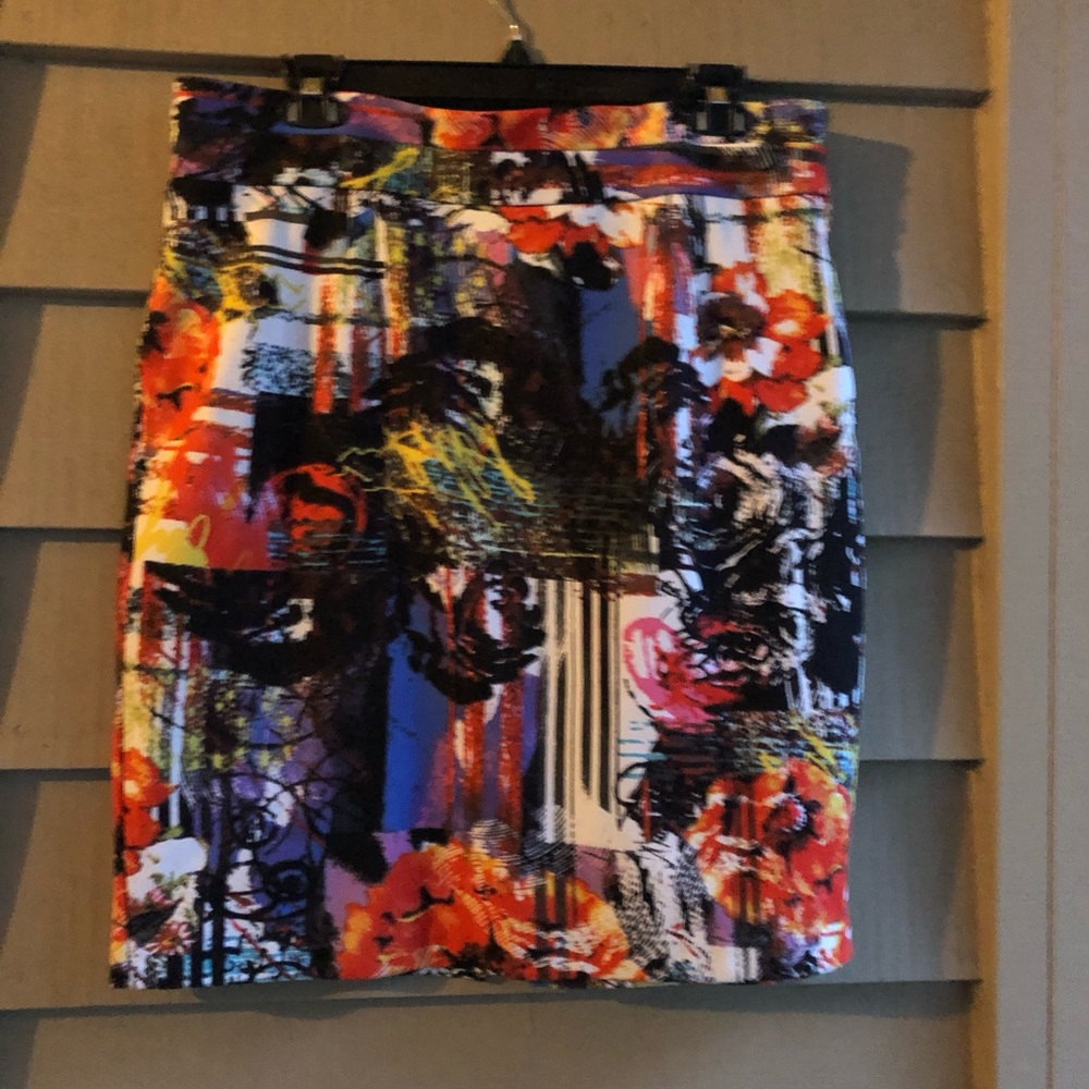 Grace elements skirt multi abstract colors Sz L